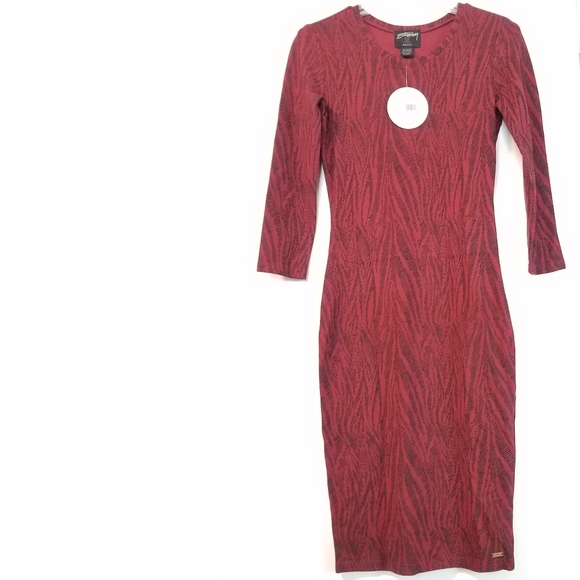Stussy Dresses & Skirts - Stussy Animal Velour Dress Red Bodycon Dress NWT